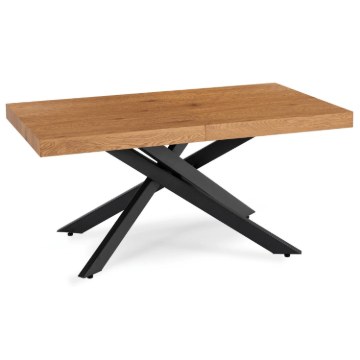 Mebel Elite Стол Hampton, раскладной, 160–240 см, дуб золотистый/чёрный, ME.HAMPTON/D/CZ/S160-240 - Home Club