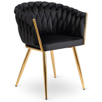 Mebel Elite Стул Capi, чёрный, плетеный, велюровый, ME.CAPI/CZ/ZL/V/K - Home Club