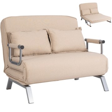 Mebel Elite Двомісне розкладне крісло Bart 2, бежеве, ME.BART2/BZ/T/FW - Home Club