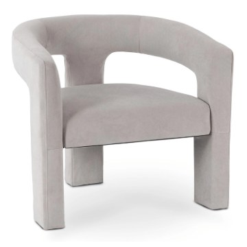 Mebel Elite Кресло для отдыха Lille, серое, велюровое, ME.LILLE/P/V/FW - Home Club