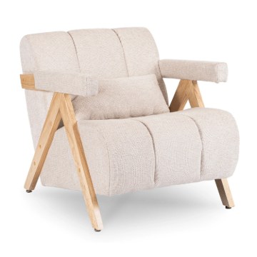 Mebel Elite Кресло Renato, бежевый/дуб, ME.RENATO/BZ/D/T/FW - Home Club