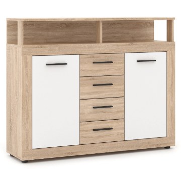 Mebel Elite Комод Blago Midi B 119,5 см, дуб «Сонома»/белый, W.LUNA/MIDIB/DS/B/KOM2D4S - Home Club