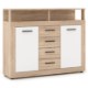 Mebel Elite Комод Blago Midi B 119,5 см, дуб «Сонома»/білий, W.LUNA/MIDIB/DS/B/KOM2D4S - Home Club