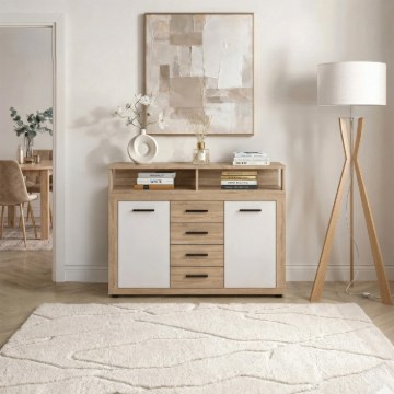 Mebel Elite Комод Blago Midi B 119,5 см, дуб «Сонома»/белый, W.LUNA/MIDIB/DS/B/KOM2D4S - Home Club