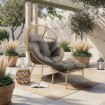 Mebel Elite Садовое кресло для отдыха с подставкой для ног Portland, серого цвета, ME.PORTLAND/P/NAT/T/FW - Home Club, изображение 2
