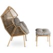 Mebel Elite Садовое кресло для отдыха с подставкой для ног Portland, серого цвета, ME.PORTLAND/P/NAT/T/FW - Home Club, изображение 3