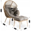 Mebel Elite Садовое кресло для отдыха с подставкой для ног Portland, серого цвета, ME.PORTLAND/P/NAT/T/FW - Home Club, изображение 10