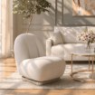 Mebel Elite Кресло для отдыха Sonny, вращающееся, кремового цвета, из ткани «букле», ME.SONNY/KR/ZL/TB/FW - Home Club, изображение 2