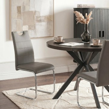 Mebel Elite Стілець Lopez, сірий, екошкіра, ME.LOPEZ/P/CH/E/K - Home Club