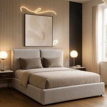 Mebel Elite Ліжко 160x200 Marsylia з ящиком для речей, сіре, тканинне, ME.MARSYLIA/160/P/T/LOZZPOJ - Home Club
