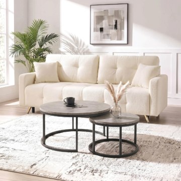 Mebel Elite Набор столиков Rocky Max, бетон/черный, ME.MAXROCKY/BET/CZ/L - Home Club