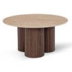 Mebel Elite Столик Cartagena 80 см, травертин/орех, ME.CARTAGENA/TRAW/O/L - Home Club