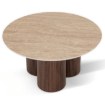 Mebel Elite Столик Cartagena 80 см, травертин/орех, ME.CARTAGENA/TRAW/O/L - Home Club, изображение 3