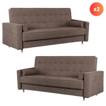 Mebel Elite Комплект из 2 диванов-кроватей Malta, коричневого цвета, PPHUE.MAXIM/POLARIS4/Z2/WER - Home Club