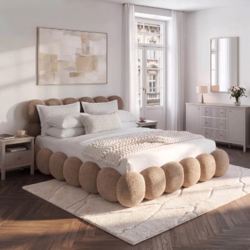 Mebel Elite Ліжко 160x200 «Анкара» з ящиком для речей, коричневе, з тканини «букле», ME.ANKARA/160/BR/TB/LOZZPOJ - Home Club