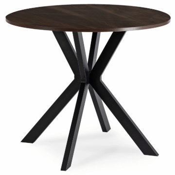 Mebel Elite Стол Lauren 90 см, орех/чёрный, ME.LAUREN/O/CZ/S90 - Home Club