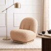 Mebel Elite Кресло для отдыха Sonny, вращающееся, оранжевое, из ткани «букле», ME.SONNY/BZ/ZL/TB/FW - Home Club