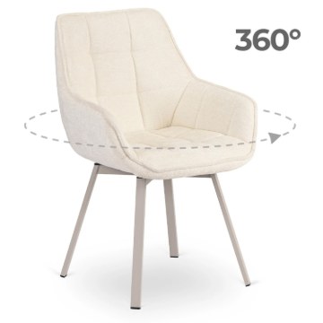 Mebel Elite Обертове крісло Calmo кремового кольору з тканини «букле», ME.CALMO/KR/KASZ/TB/K - Home Club