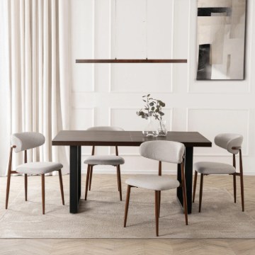 Mebel Elite Стіл Edwin, розкладний, 160–260 см, горіх/чорний, ME.EDWIN/O/S - Home Club