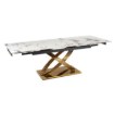Mebel Elite Стіл Ibiza, керамічний, розкладний, 160–240 см, білий мармур/золотий, ME.IBIZA/B/ZL/S160-240 - Home Club, Зображення 6