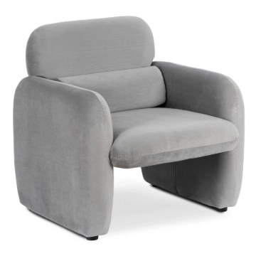 Mebel Elite Кресло для отдыха Togo, серое, велюровое, ME.TOGO/P/V/FW - Home Club