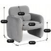 Mebel Elite Кресло для отдыха Togo, серое, велюровое, ME.TOGO/P/V/FW - Home Club, изображение 9
