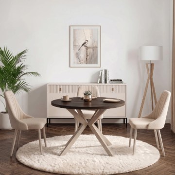 Mebel Elite Раздвижной стол Lukas 100–250 см, орех/кашмир, ME.LUKAS/O/KASZ/S - Home Club