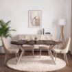 Mebel Elite Розкладний стіл Lukas 100–250 см, горіх/кашмір, ME.LUKAS/O/KASZ/S - Home Club, Зображення 3