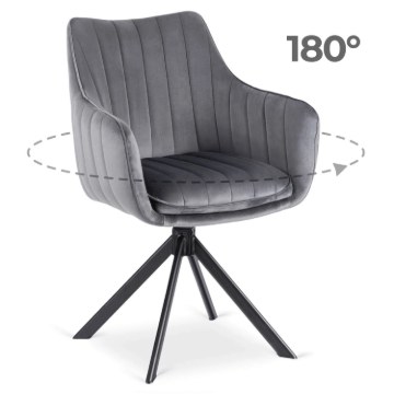 Mebel Elite Обертове крісло Mumbai 2, сіре, велюрове, ME.MUMBAI/P/V/K - Home Club