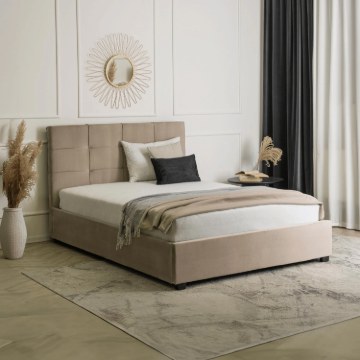 Mebel Elite Ліжко 160x200 Tinga, велюрове, бежеве, ME.TINGA/160/BZ/V/LOZZPOJ - Home Club