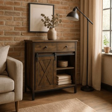 Mebel Elite Комод с ящиками Cole 70 см, дуб рустикальный/чёрный, ME.COLE/DRU/CZ/KOM - Home Club