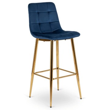 Mebel Elite Барный стул Ariel, темно-синий, велюровый, ME.ARIEL/GR/ZL/V/H - Home Club