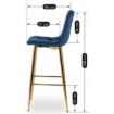 Mebel Elite Барный стул Ariel, темно-синий, велюровый, ME.ARIEL/GR/ZL/V/H - Home Club, изображение 8