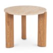 Mebel Elite Столик Travertino 60 см, травертин/дуб, ME.TRAVERTINO/TRAW/D/L - Home Club