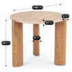 Mebel Elite Столик Travertino 60 см, травертин/дуб, ME.TRAVERTINO/TRAW/D/L - Home Club, Зображення 7