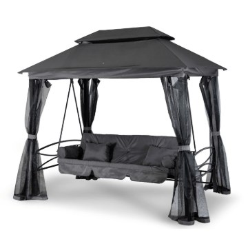 Mebel Elite Садова гойдалка Carmen Сіра/Чорна, ME.CARMEN/P/T/OGR/HUS - Home Club