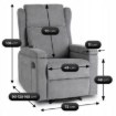 Mebel Elite Раскладной массажный кресло Sebastian, серый, ткань, ME.SEBASTIAN/P/T/FW - Home Club, изображение 10