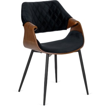 Mebel Elite Стул Dakota, черный/орех, велюр, ME.DAKOTA/CZ/O/V/K - Home Club