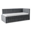 Mebel Elite Кровать 90x200 Villemo, серая, велюровая, ME.VILLEMO/90/90/CP/V/LOZWYS - Home Club, изображение 2
