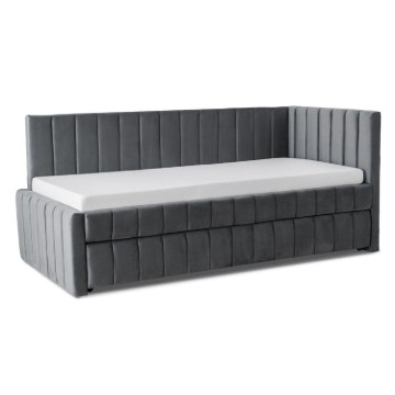 Mebel Elite Ліжко 90x200 Villemo, сіре, велюрове, ME.VILLEMO/90/90/CP/V/LOZWYS - Home Club