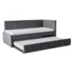 Mebel Elite Кровать 90x200 Villemo, серая, велюровая, ME.VILLEMO/90/90/CP/V/LOZWYS - Home Club, изображение 3