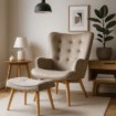 Mebel Elite Крісло для відпочинку Lozano з підставкою для ніг, бежеве, велюрове, ME.LOZANO/BZ/DK/V/FW - Home Club, Зображення 2