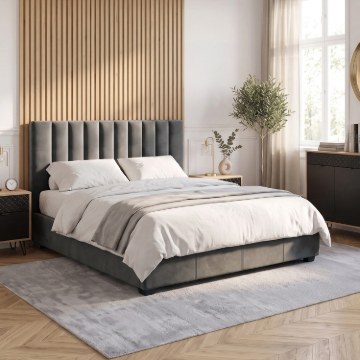 Mebel Elite Ліжко 160x200 Mari, велюрове, сіре, ME.MARI/160/CP/V/LOZ - Home Club