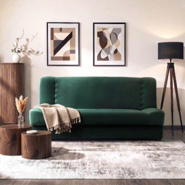 Mebel Elite Раскладной диван Piano, зелёный, велюровый, PPHUE.DOROTKA/KRONOS19/WER - Home Club