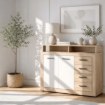 Mebel Elite Комод Blago Midi A 119,5 см, дуб «Сонома»/белый, W.LUNA/MIDIA/DS/B/KOM2D4S - Home Club, изображение 2