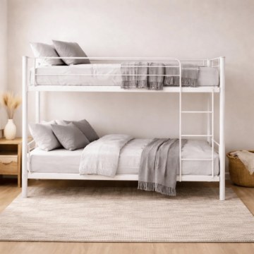 Mebel Elite Двухъярусная кровать Rodez 90x200 для детей, белого цвета, ME.RODEZ/90/B/LOZP - Home Club
