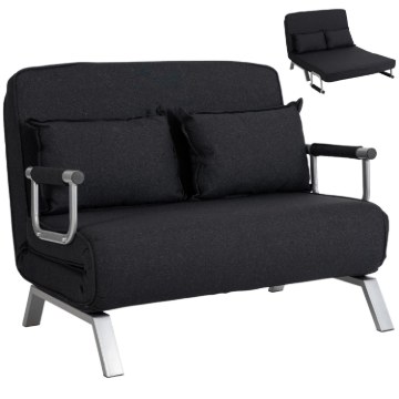 Mebel Elite Двомісне розкладне крісло Bart 2, чорне, ME.BART2/CZ/T/FW - Home Club