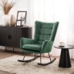 Mebel Elite Крісло-гойдалка Jackson, зелене, велюрове, ME.JACKSON/Z/V/FW - Home Club, Зображення 2