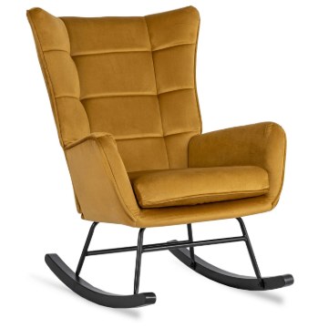 Mebel Elite Кресло-качалка Jackson, горчичного цвета, велюровое, ME.JACKSON/CU/V/FW - Home Club