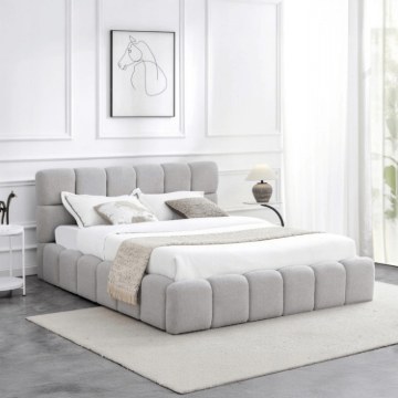 Mebel Elite Ліжко 160x200 Murcja з ящиком для речей, сіре, з букле, ME.MURCJA/160/P/TB/LOZZPOJ - Home Club